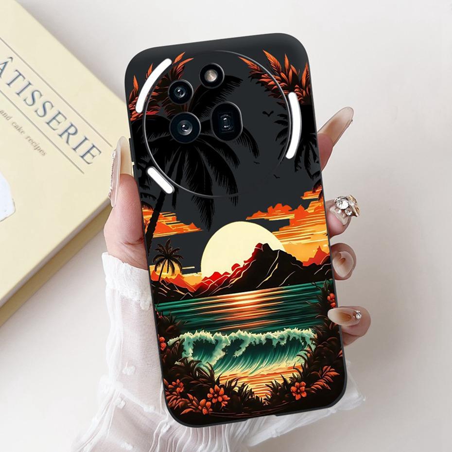 Beautiful Floral Painting Phone Case For Nothing Phone (3a) Pro Black Silicone Soft Cover For Nothing Phone3a 3a Pro Bumpers