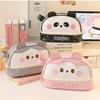 Large Capacity Waterproof Pencil Bag Cute Cartoon Panda Kitten Pencil Case Kawaii Animal Stationery Storage Bag Student Supplies