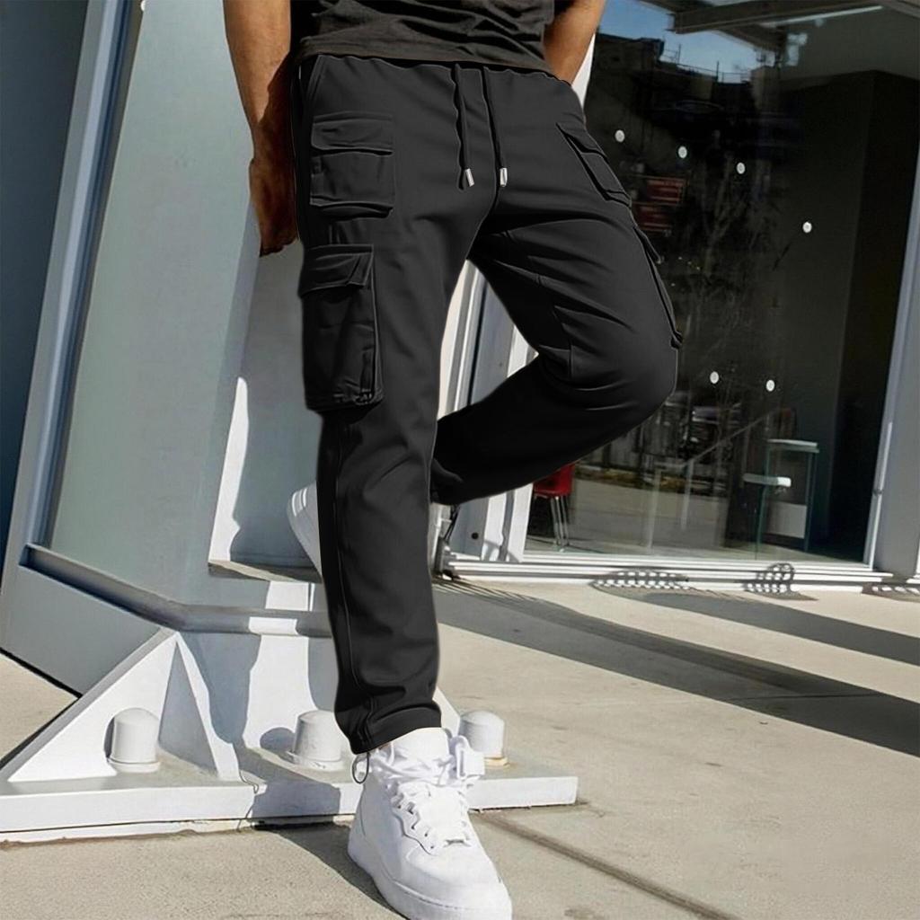 Men's Cargo Pants Straight Leg Multi-Pocket Casual Outdoor Twill Trousers