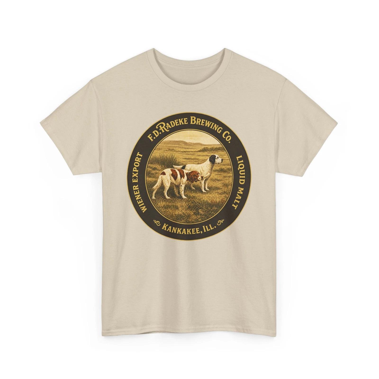 F.D. Radeke Brewing Co. Kankakee IL Hunting Dogs Pre-Pro Retro Beer T-Sirt M