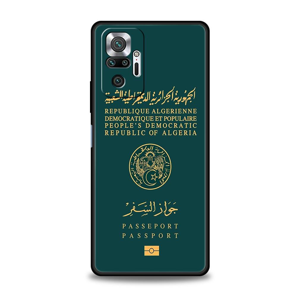 Phone Case For Xiaomi Redmi Note 14 13 12 Pro Plus 5G 9S 9 10 11 4G 14C 13C 12C 10C 9C 9A Algeria Passport Soft Cover