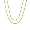 316 Stainless Steel Double Layer Necklace Vacuum Plated Non-Fading Double Layer Chain Necklace Titanium Steel Necklace
