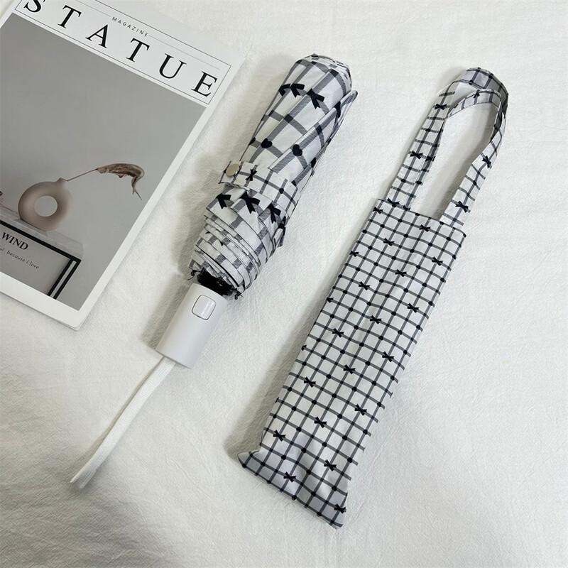 OIMG Ultralight Plaid Semi-Automatic Folding Umbrella