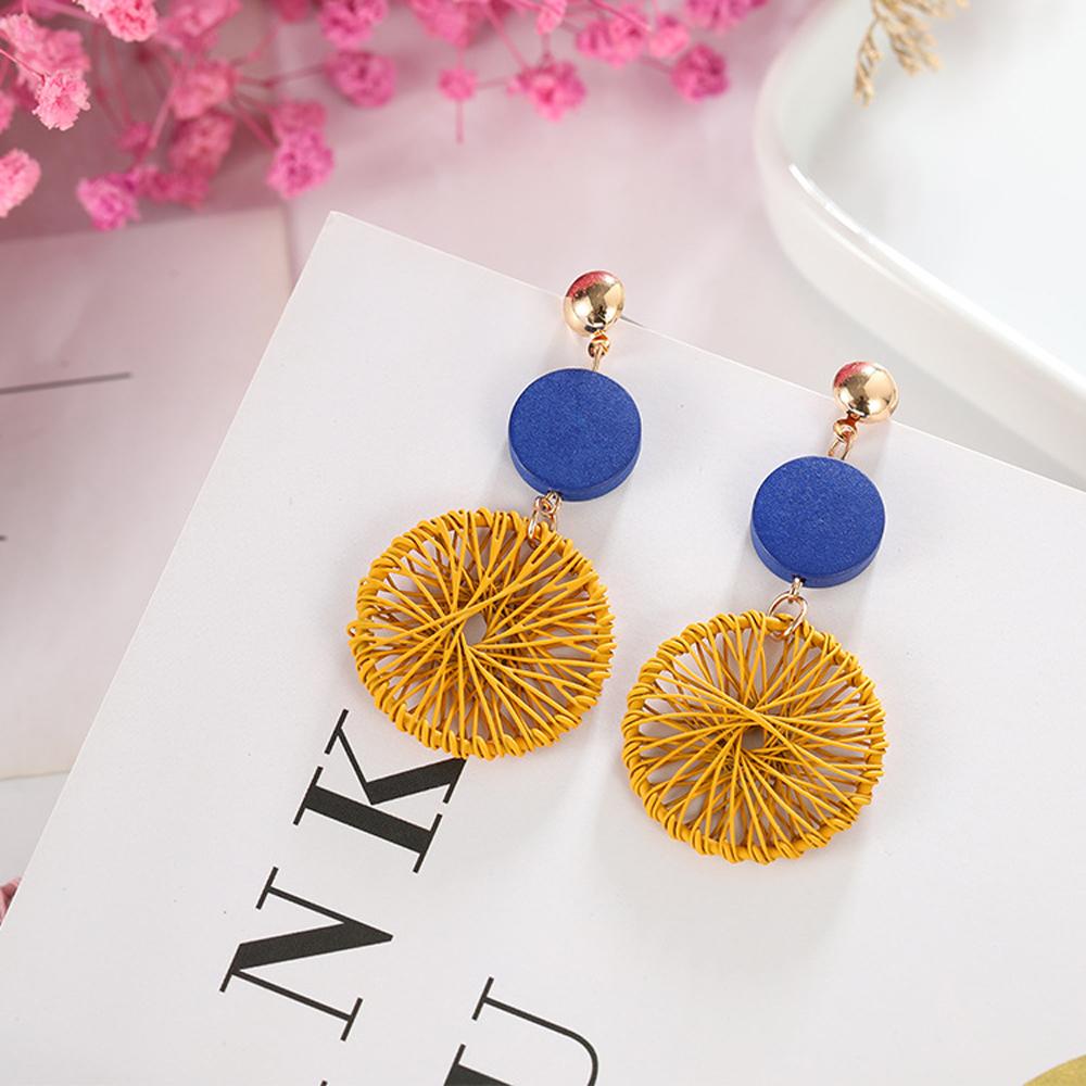 2025 New Korean Style Luxury Simple Big Round Hollow Mesh Drop Earrings for Women Fashion Jewelry Gifts