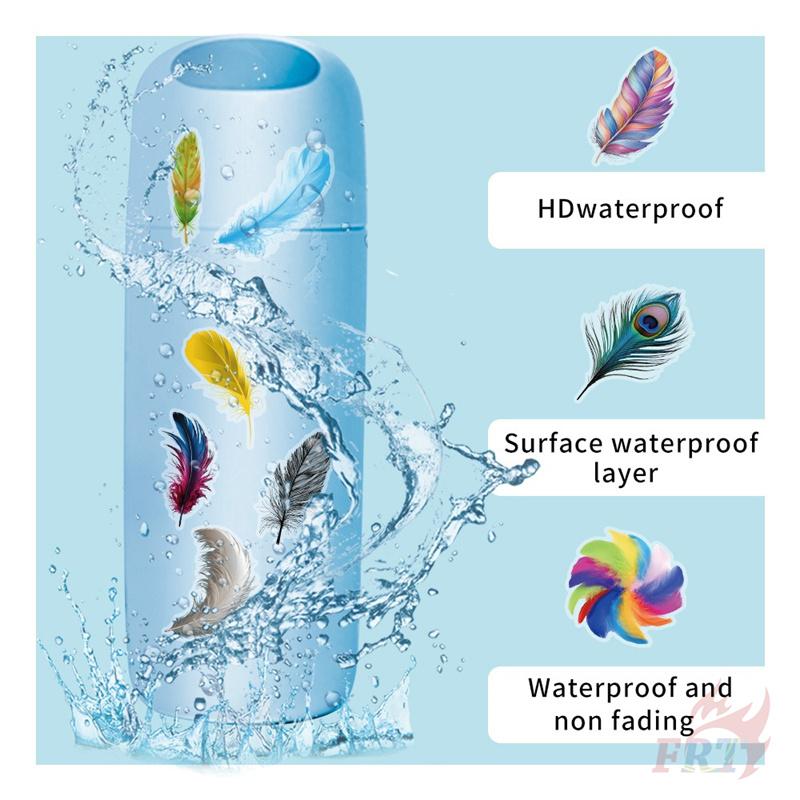 50Pcs/Set Colorful Feather Series 03 PET Stickers Waterproof DIY Fashion Doodle Decals Stickers