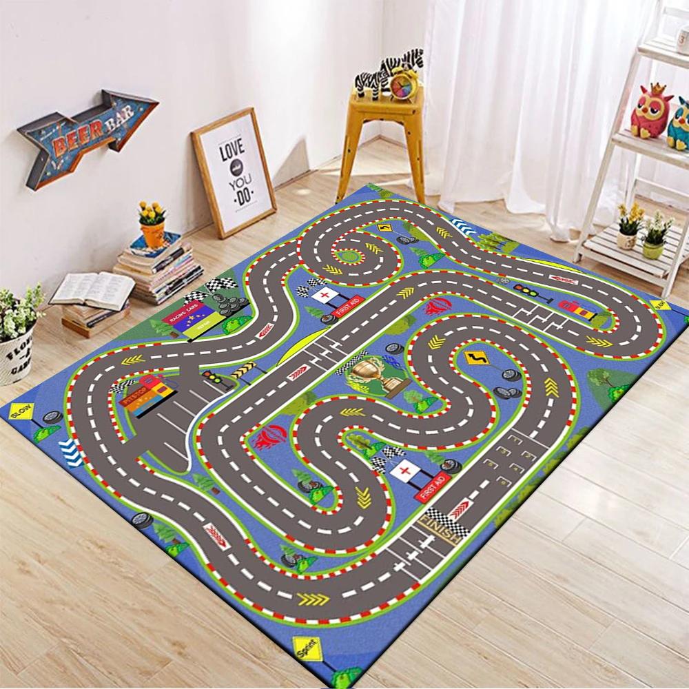 

Car Play Mat for Boys and Girls Highway City Traffic-Themed Rugs for Kids Toy Cars Carpet for Playroom Non-Slip Kids Play Rug 40cm x 60cm
