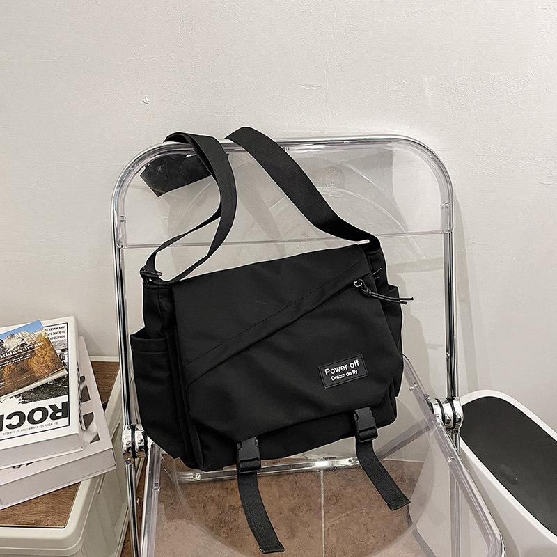 Simple men's satchel casual fashion wind bag commuter messenger men's canvas satchel shoulder bag men's fashion