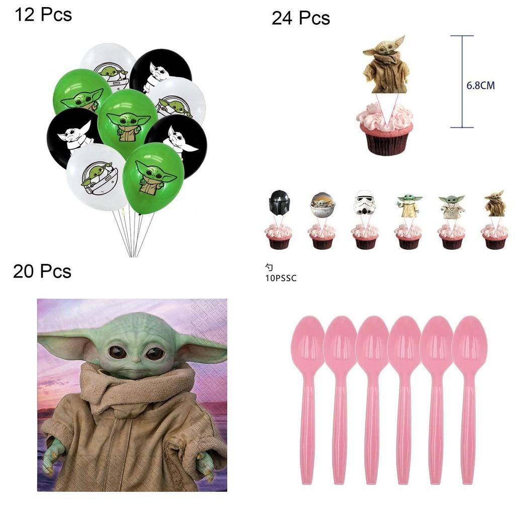 Yoda Temat Impreza Urodzinowa Dekoracje Zaopatrzenie Z Talerzami Kubkami Banerem Balonami**