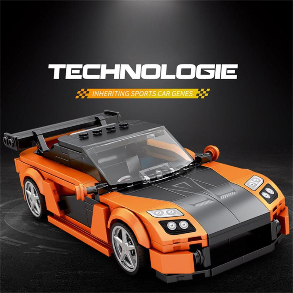 RX-7 Model sportovního auta Stavebnice 367 dílků Závodní auto Kreativní městské vozidlo Sběratelský model klasického auta Stavebnice k vystavení