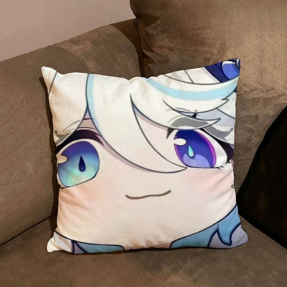 Genshin Impact Cute Q Version Mavuika Soft Comfortable Pillow Case For Sofa Living Cat Room Home Office Decor Protective Cover