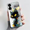 For TCL 50 5G T613K Case Cute Cat Cartoon Astronaut Black Silicone Soft Phone Cover for TCL 50 XE NxtPaper TCL50 50XE 5G Bumper