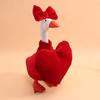 1 Set Valentine's Day Porch Goose Outfits Outdoor Garden Lawn Yard Goose Statue Velvet Bow Love Heart Costume Holiday Party Dress-up Clothing