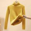Office-lady Dolcevita Solido Maglione Donna Autunno Inverno Casual Pile Addensato Caldo Pullover Moda Loose Fit Soft Top 29760