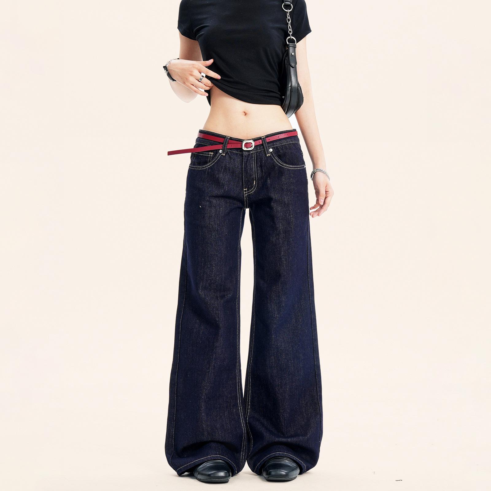 

Yongfang Унисекс Ретро Синие Джинсы: Универсальные повседневные, выстиранные, стройнящие, свободные прямые брюки длиной до пола Large синий