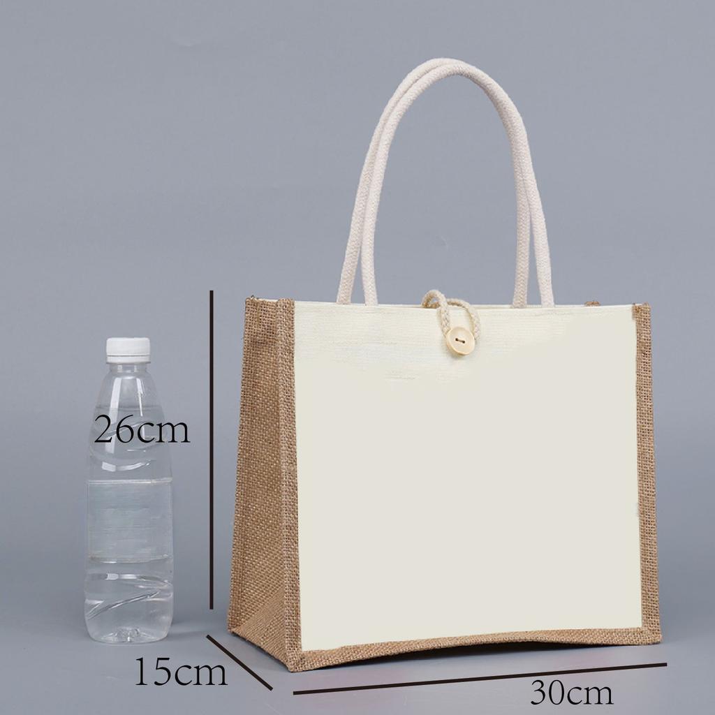 Jute Tragetasche Jute Tragetasche Vintage Wiederverwendbare Lebensmittel Einkaufen Hochzeit Geburtstagsgeschenktasche Handgemachte Leinentaschen Tragbare Damenhandtaschen