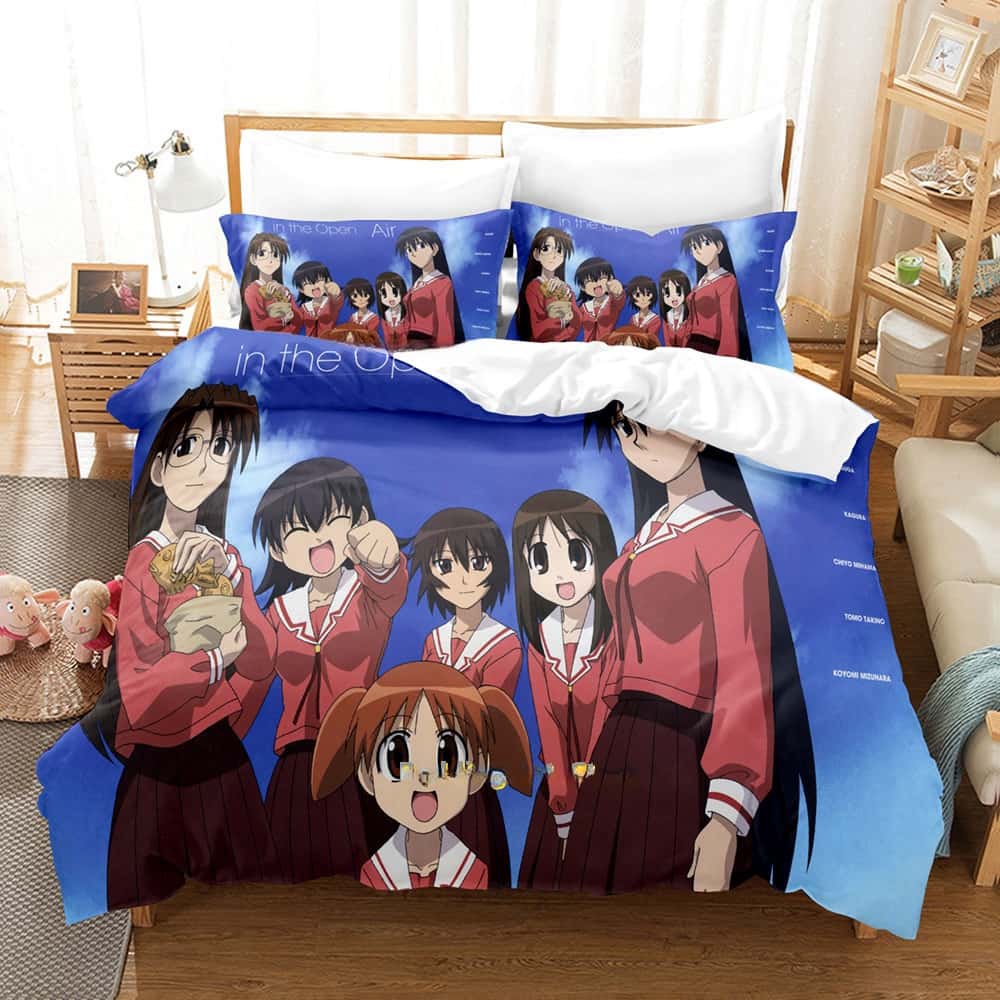 Anime Kawaii Azumanga Daioh Bedding Set Single Twin Full Queen King Size Duvet Cover for Adult Kid Bedroom