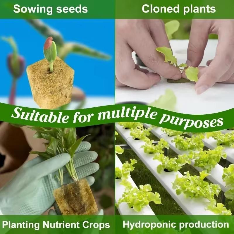 28/600pcs Stonewool Hydroponic Grow Media Cubes Plant Cube Soilless Substrate Seeded Rockwool Plug Seedling Block Garden Supply