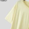 INCERUN Men Oversized Half Sleeve Glitter Casual Loose T-shirts Tops