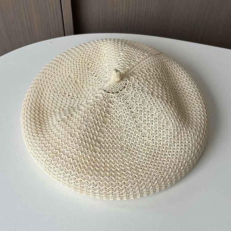 Light plate thin beret women's summer woven breathable bud hat versatile shopping sweet and gentle painter hat