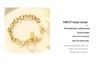 European & American OT Buckle Geometric Square Plate Freshwater Pearl Gold Christmas Bracelet for Women, Titanium Steel Jewelry