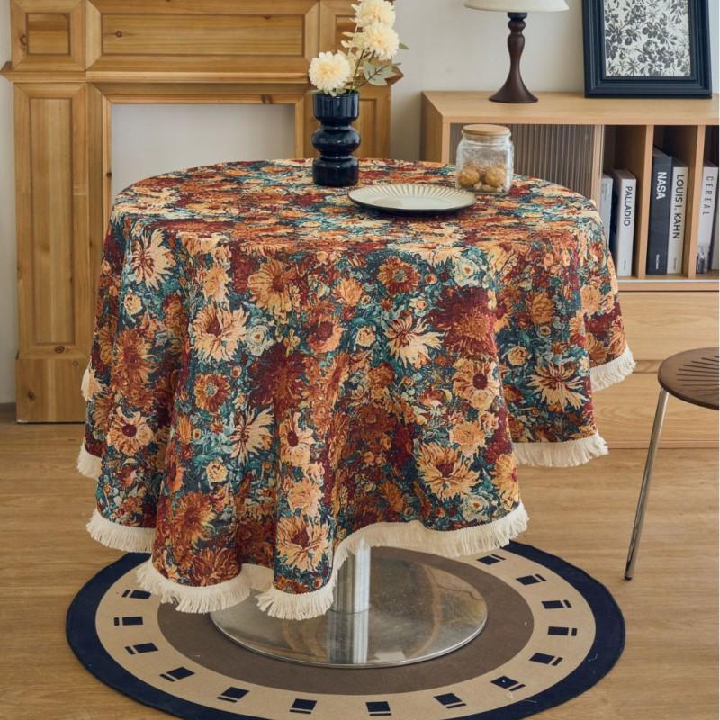 Bohemian Woven Tablecloth Tassel Table Cover Dining Mat Multi Color Home Decor
