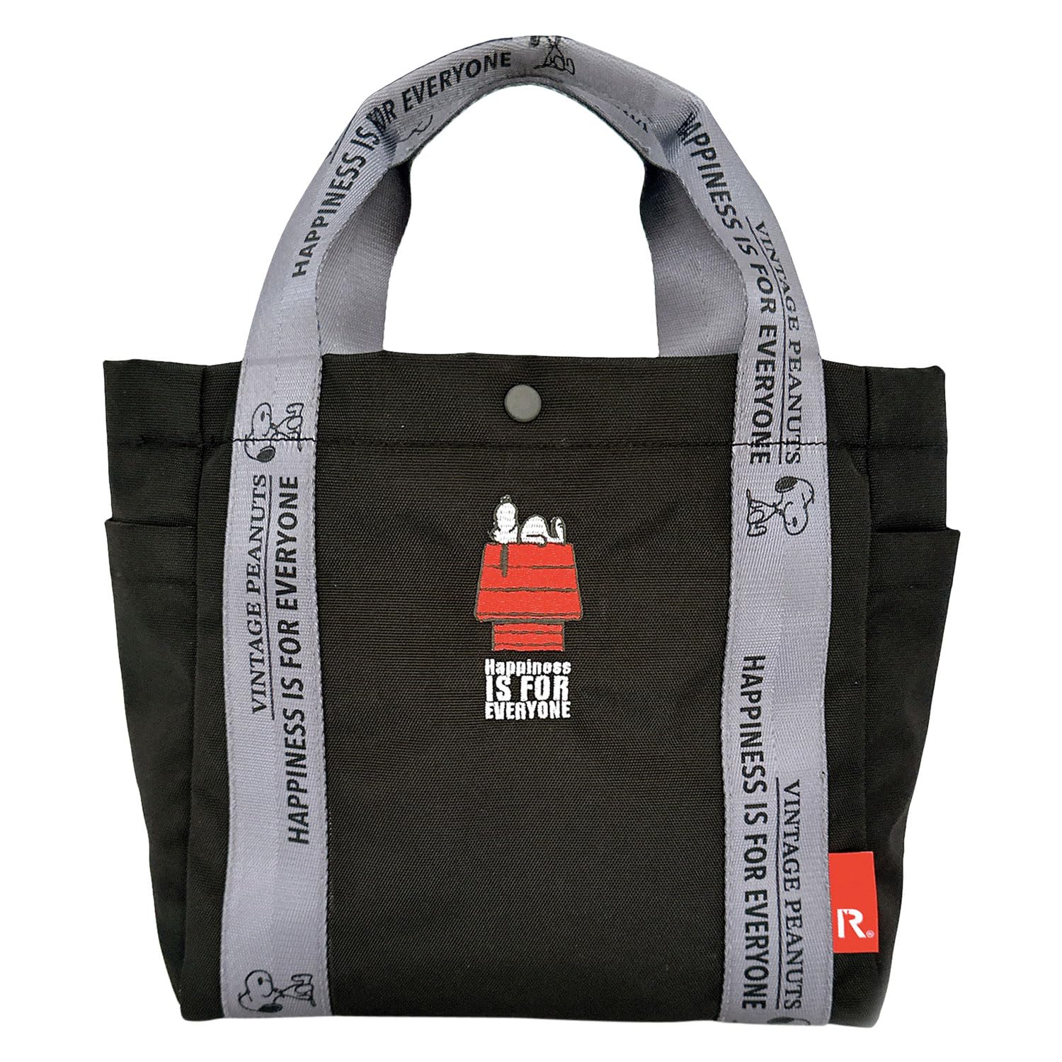 Favorite Japan Characters Women's Black Tote Peanuts 8504 [Rootote] Bag, Sub-Bag, Deli, Packable, 0X,