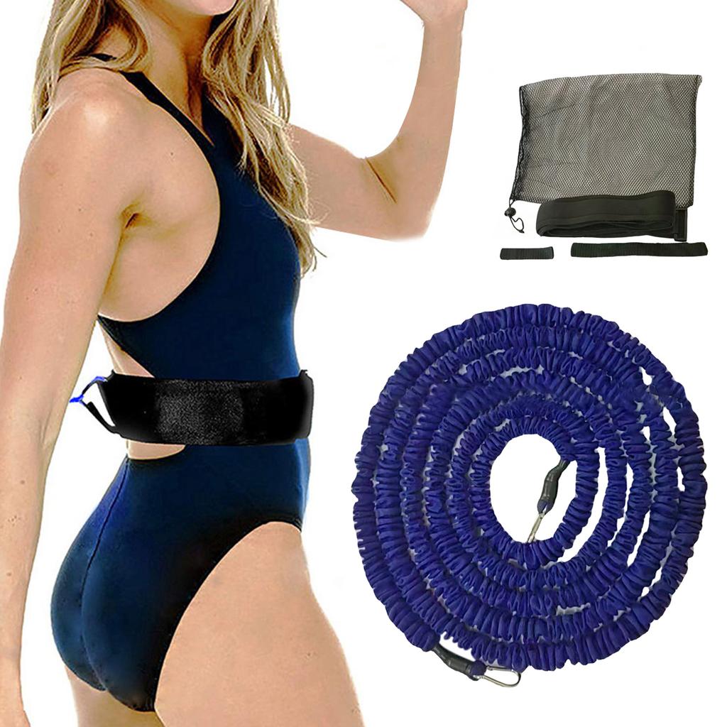 4M Schwimmgürtel Verstellbar Schwimmtraining Widerstand Elastischer Gürtel Trainingsgerät Sicherheits-Schwimmgürtel Schwimmleine Elastisches Seilband