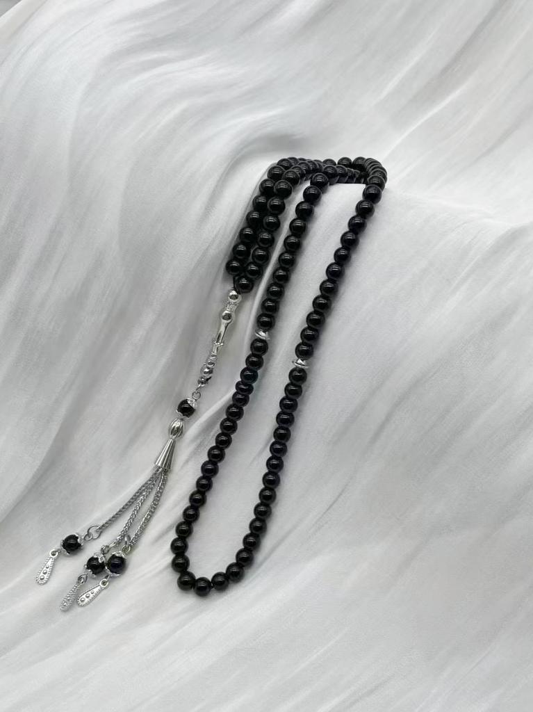 Handmade Glass Tasbih | Muslim Prayer Beads with Elegant Tassel | Daily Use Islamic Rosary & Fashion Spiritual Bracelet