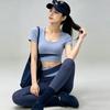 Contrasting Color Splicing Yoga Suit Women Can Wear Quick-drying Breathable Short-sleeved Trousers Pilates Sports Suit