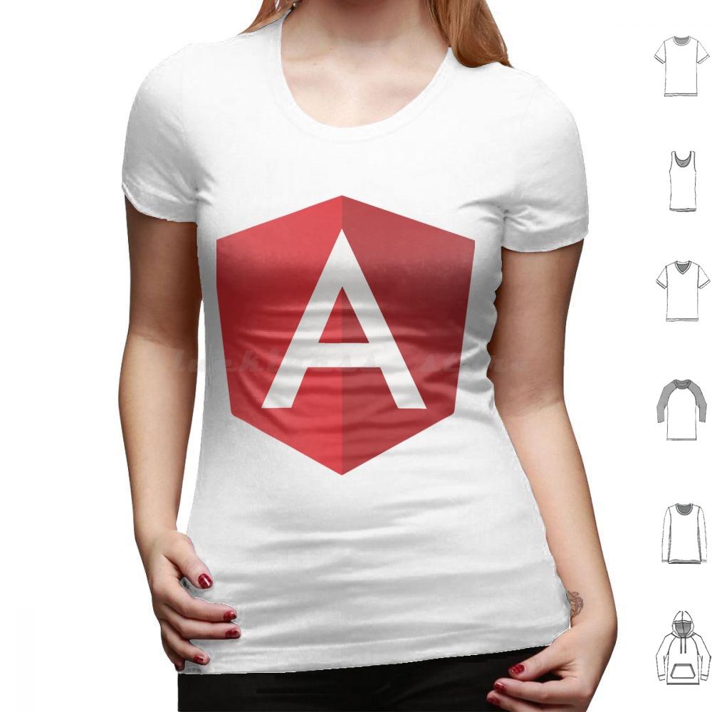 Angular Logo T Shirt Cotton Men Women DIY Print Angular Javascript Angularjs Js Programming Logo Angular Js Development Web