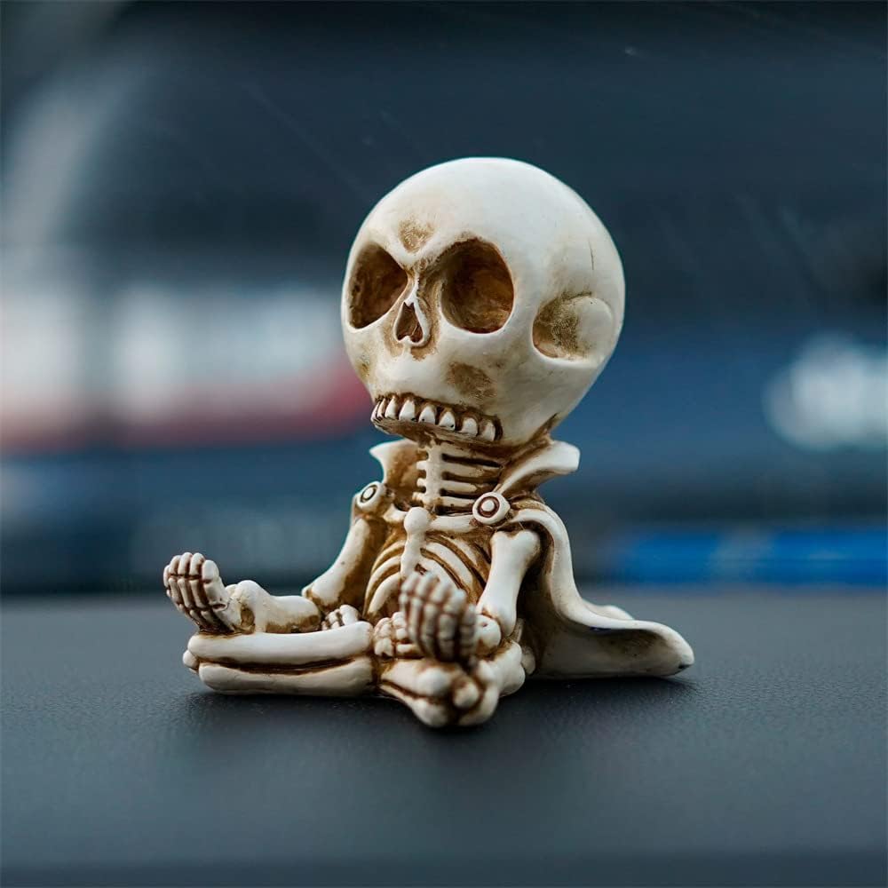 Cute Medidating Skull Dashboard Phone Holder for Car, Car Phone Mount, Skull Car Interior Accessories, Home Office Gothic Halloween Decorations