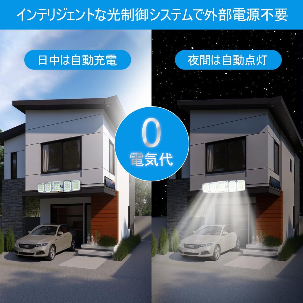 Wodoodporne zewnętrzne światło słoneczne z czujnikiem ruchu, 5 oddzielnych lamp, podwójny czujnik ruchu, duża pojemność 2000 mAh, wodoodporność IP65, przedłużacz 5m