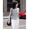 Demana Faux Two-Piece U-Neck Vest T-Shirt