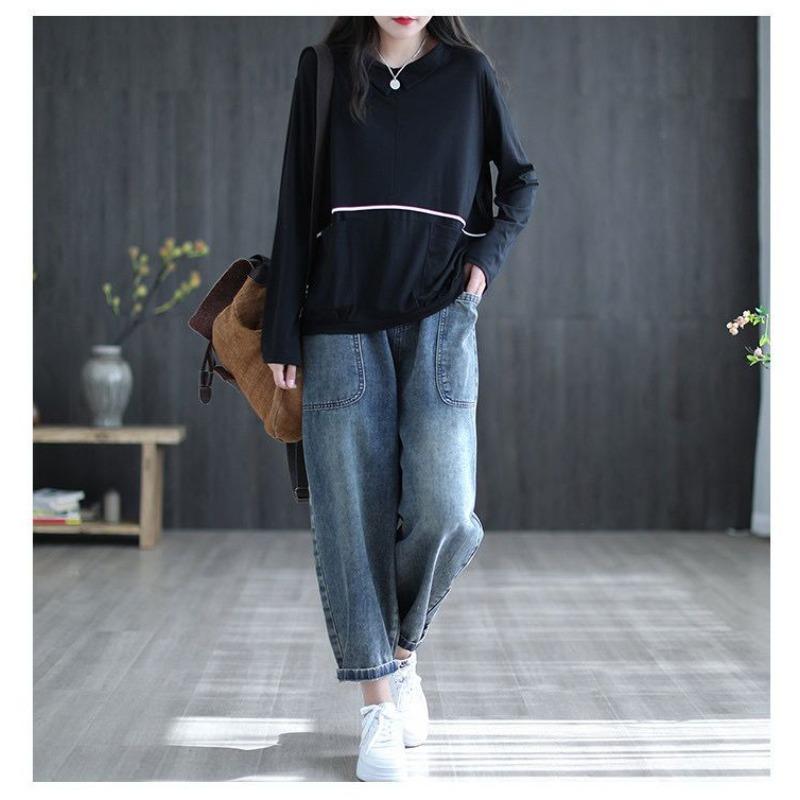 Autumn New Loose Jeans Plus Size Haren Pants High Waist Casual Haren Jeans
