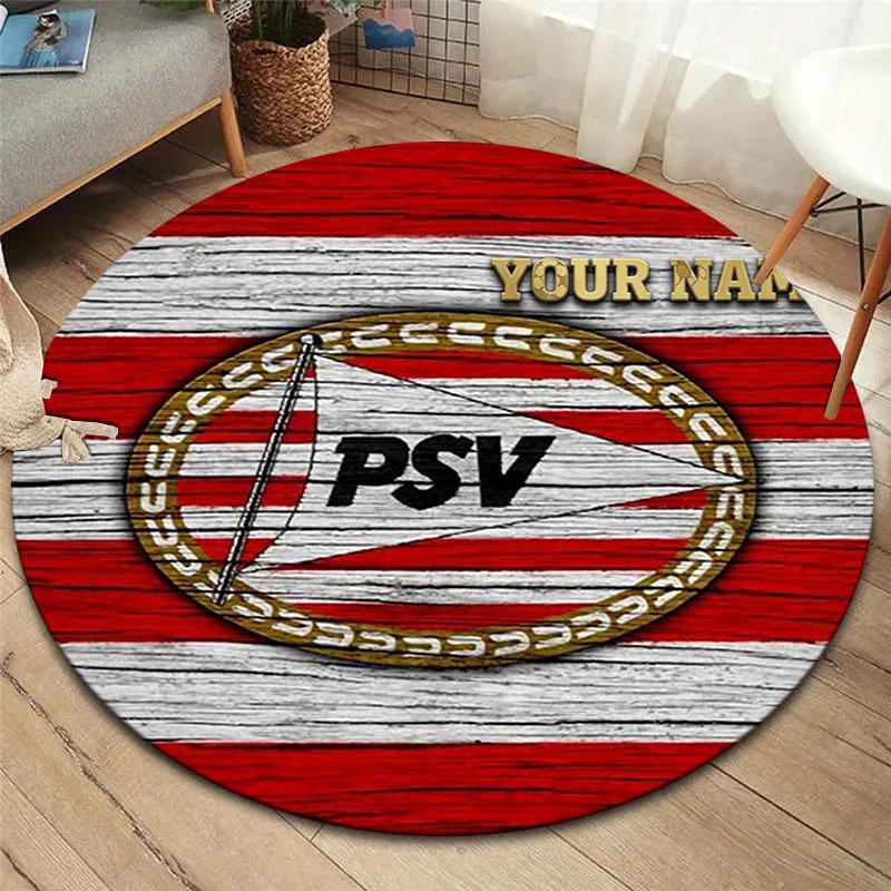 Philips Sport Vereniging Custom Name Round Area Rug,Carpet Rug for Living Room Bedroom Sofa Playroom Decor,Non-slip Floor Mat
