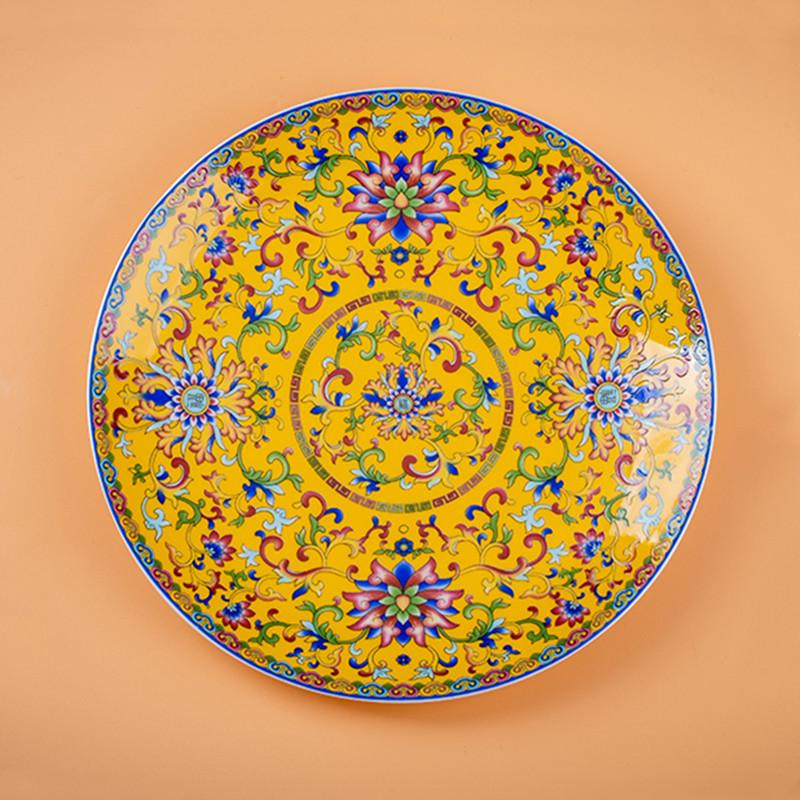 

Керамическая тарелка 6/8 дюймов, бытовая эмалированная обеденная тарелка, изысканная керамическая посуда, кухонные аксессуары, тарелка для салата 15x1.5cm жёлтый