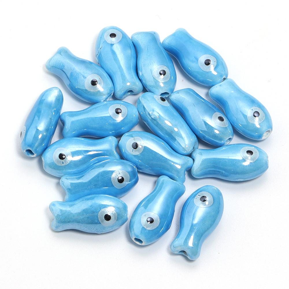 10pcs/lot Cute FIsh Shape Beads Colorful Ceramic Beads Loose Beads For  Jewelry Making DIY Necklace Bracelets Gift Accessories