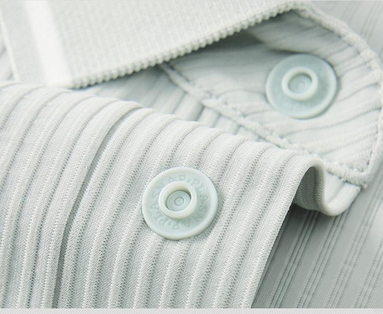 Men's Summer Contrasting Jacquard Collar Striped Texture Breathable Polo Shirt