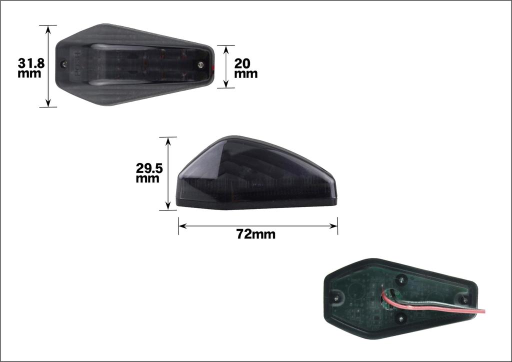 POSH FAITH Motorcycle Aero LED Turn Stream Type Smoke 097003 Signals, (2-Pack), Single, Lens,