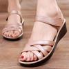 2026 New Women's Summer One Word Wedges Casual Sandal Soft Sole Non Slip Hook Outdoor Mom's Sandals Elderly Sandals