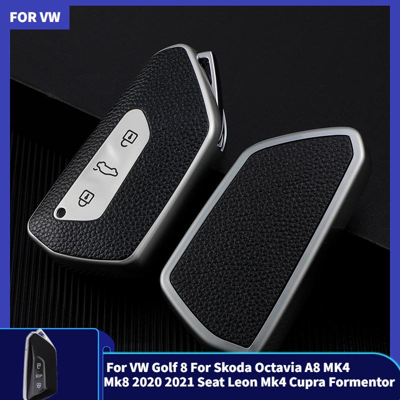 TPU Car Key Cover Case Shell Holder for VW Golf 8 for Skoda Octavia A8 MK4 Mk8 2020 2021 Seat Leon Mk4 Cupra Formentor Keychain