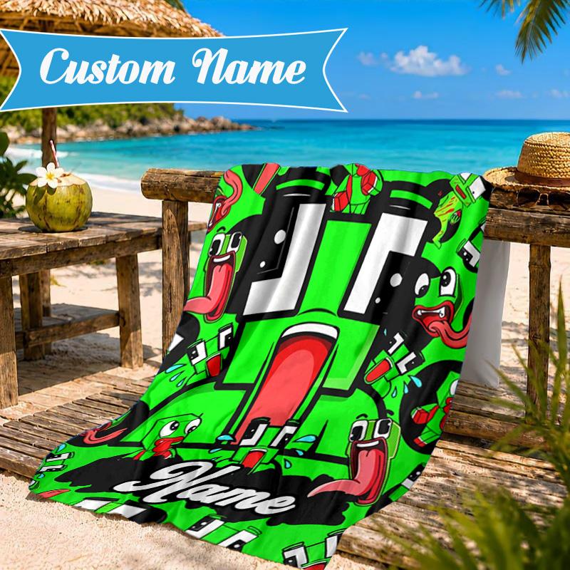 Custom Name Space Alien Un-speakable Beach Towel Microfiber Beach Towel, Lightweight and Quick-Dry, for Summer Travel, Swimming Pool Gift