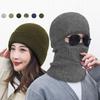 2In1 Winter Balaclava Beanie Hat Outdoor Full Face Mask Warm Ski Tactical Cycling Cap Men Outdoor Sports Cold-proof Knitted Cap