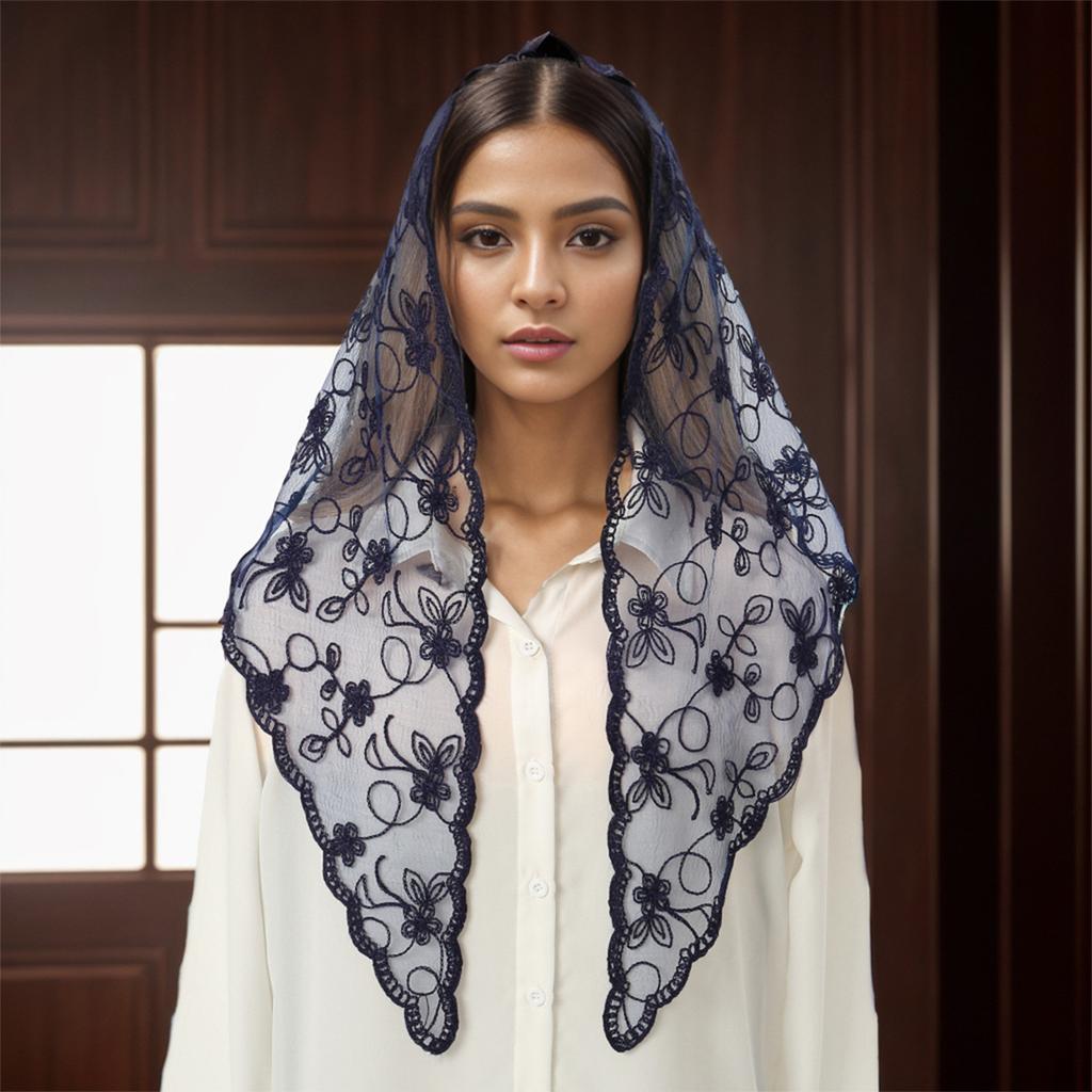 Elegant Lace Mantilla Veil Church Veil Scarf for Catholic Bride Veil Catholic Chapel Scarf Ethnic Headwear Party Supply