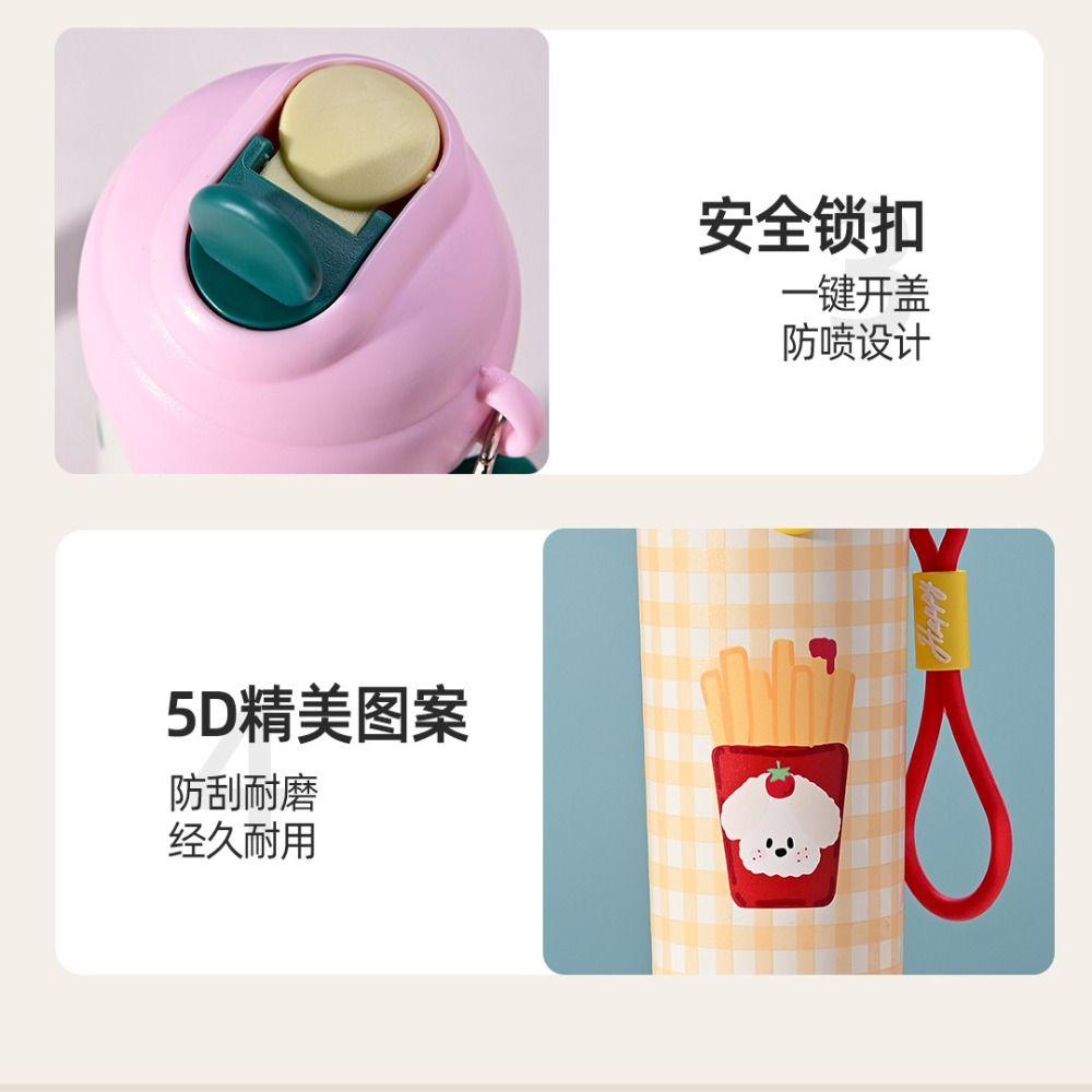 Ice Cream Vacuum Cup 600ML High-Capacity 316 Stainless Steel Cup With Pendant Insulation Or Cooling Thermal Water Bottle