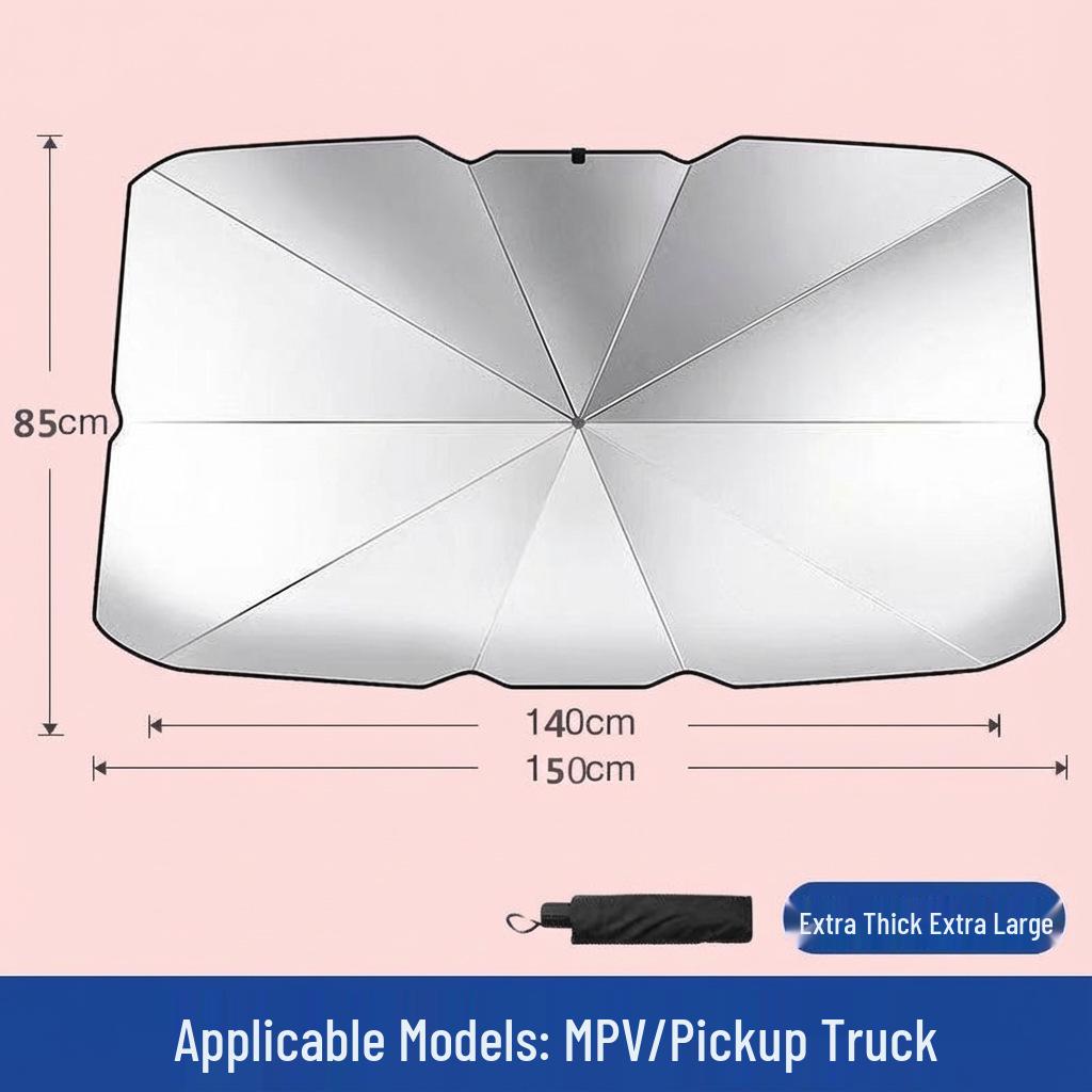 Customizable Titanium Silver Car Sun Shade with Openable Front Windshield Protection