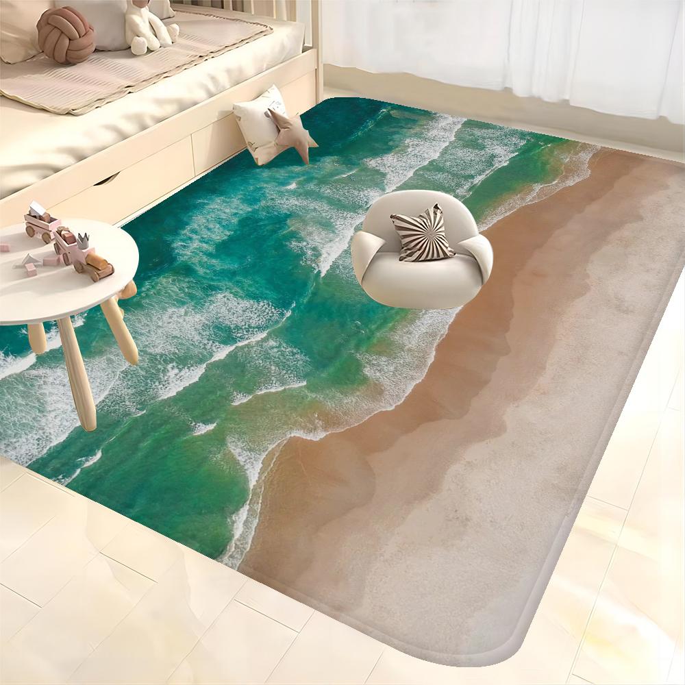 Large Waves Beach Floor Mat Nordic Style Home Doormat Bathroom-Toilet Mats Bedroom Hotel Decor Mat