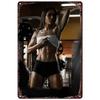 Vintage Fitness Workout Metal Tin Signs  Muscle Women Wall Posters for Garage Game Room Gym Cafe Living Room Club Bar  Home Deco