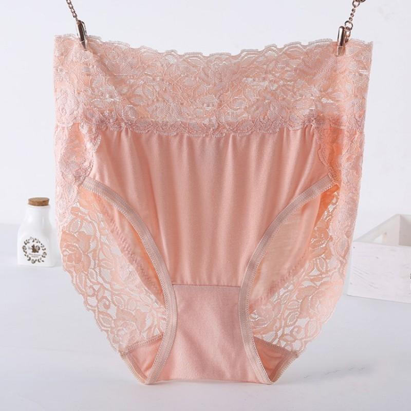 Large Size M-3XL Modal Panties High Waist Women Sexy Lace Underpants Female Briefs Underwear 11 Colors