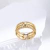 American Style Full Diamond Multi-layer Ring Versatile Opening Adjustment Women's Ring Inlaid Zircon Niche Design Couple Ring